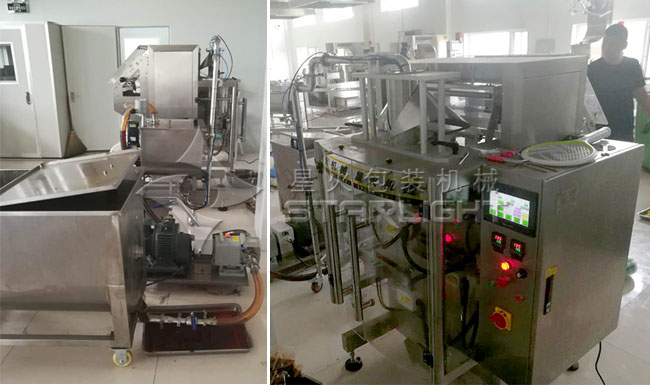 全自動調(diào)味火鍋料包裝機(jī)整機(jī)展示